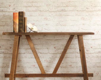 Rustic console table – Narrow sofa table – Reclaimed wood buffet – Small footprint furniture – Skinny barn wood console – Custom size option