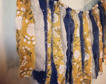 Fabric Garland, Banner, Farmhouse Decor, Shabby Chic