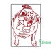 pug embroidery design - sitting pug - redwork machine embroidery - dog embroidery pattern - digital download - 5x7 - 4x4 - pet - pes