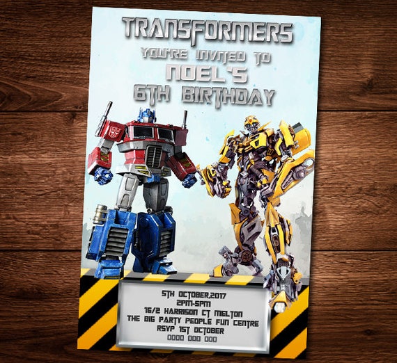 Transformers Invitations Templates 3