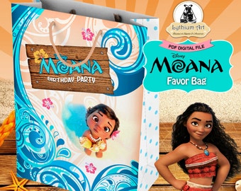 MOANA Party Bag, Moana Birthday Party, Moana Birthday, Instant Download, Printable Party Bag, Treat Bag, Moana Printables, Moana Party Decor