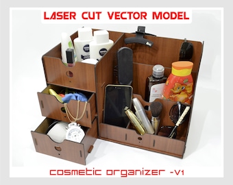 wood organizer, plywood organizer, cosmetic box, cosmetic organizer, makeup storage, lipstick organizer, cosmetic case, makeup organizer