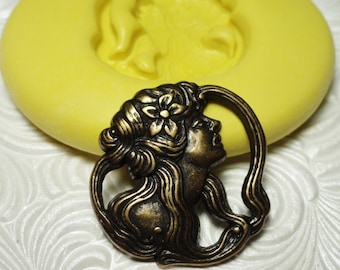 LADY GODDESS Face Mold Flexible Silicone Push Mold for Resin Wax Fondant Clay Fimo PMC 6103