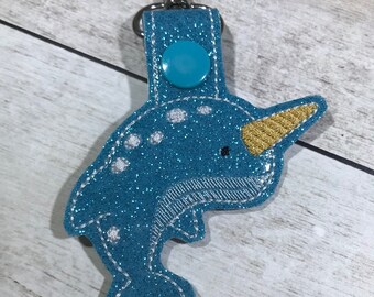 narwhal plush keychain