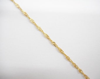 Ankle Bracelet, Gold Anklet, Gold Ankle Bracelet, Vintage Anklet, 10K Yellow Gold Fancy Twisted Thin Chain Ankle Bracelet Anklet 9" #4246