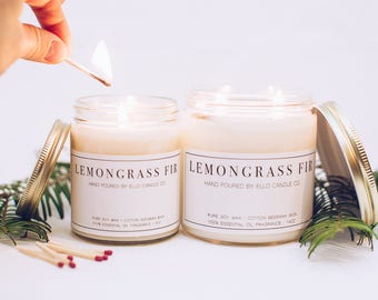 Essential Oil Soy Candle - Lemongrass Fir