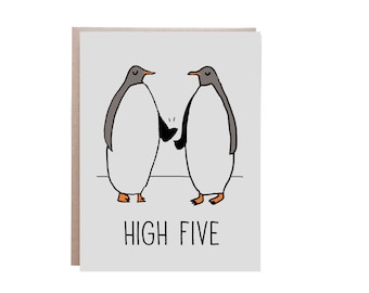 High Five, Graduation Card, , Congratulations Graduation, Penguins, Penguin Card