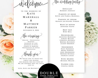 Wedding program template download Elegant wedding programs Editable template wedding Simple wedding programs Wedding program download #vm41