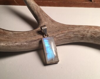 Bold rectangle moonstone pendant