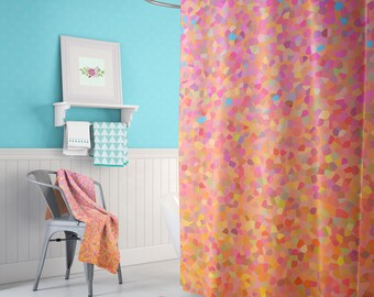 Coral shower curtain | Etsy Coral shower curtain | Etsy