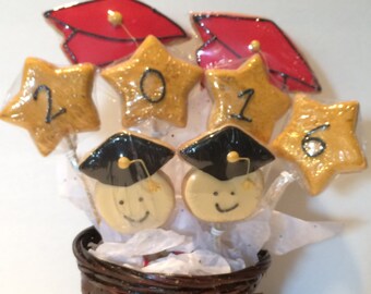 Graduation Sugar Cookie Bouquet Baskets