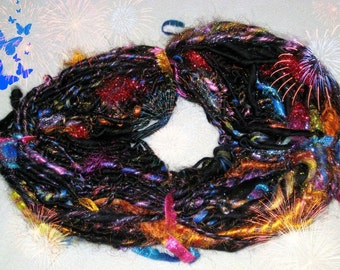 HandSpun Art Yarn / FIREWORKS by Fiber Artust GERRY