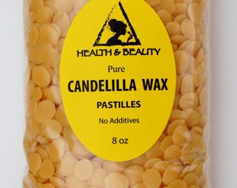 8 oz CANDELILLA WAX Flakes Organic VEGAN Pastilles Beards Premium Prime Grade A 100% Pure
