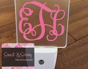 Monogrammed Night Light LED, Night Light Plug In, Night Light Nursery