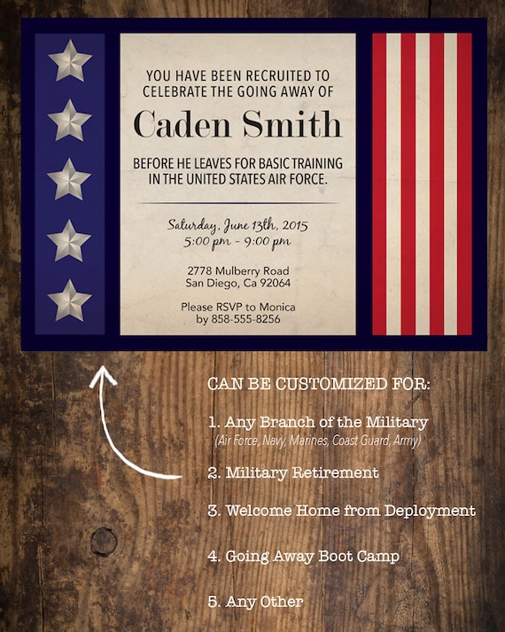 Going Away Party Invitations Military 7