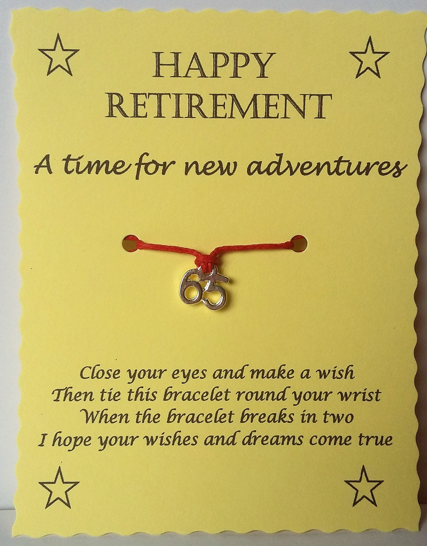 Retirement Gift Happy Retirement Wish Bracelet Coworker