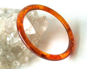Beautiful Vintage Amber Swirl Bakelite Bangle Bracelet Tested
