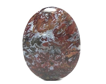 Jasper Red Brecciated Jasper Semiprecious Gem Stone Oval Cabochon, Polished Jasper gemstone, DIY Jewelry