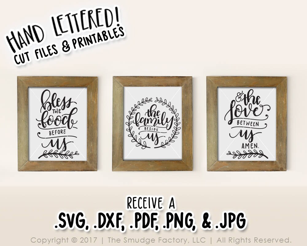 Download Bless the Food Before Us Bible Verse SVG Printable Wall Art