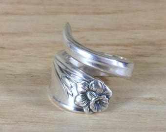 Items similar to ART DECO antique spoon ring ~unique silver plate ...