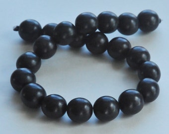 Black Beads, Round Wood Beads, 20 mm, Large Beads, Chunky Beads, Lightweight Beads, Fast Shipping from USA