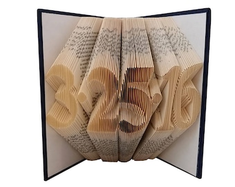 First Anniversary Gift for Him / Her - Paper Anniversary Gift - Anniversary Date Folded Book - Wedding Date Gift - Book Folding