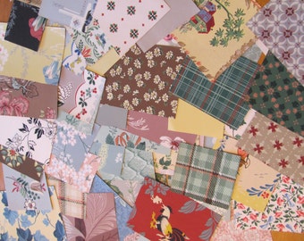 1950s Wallpaper Large Lot of 50 Pieces Assorted Pattern Designs (#3) Scrap Book - Many to choose from!