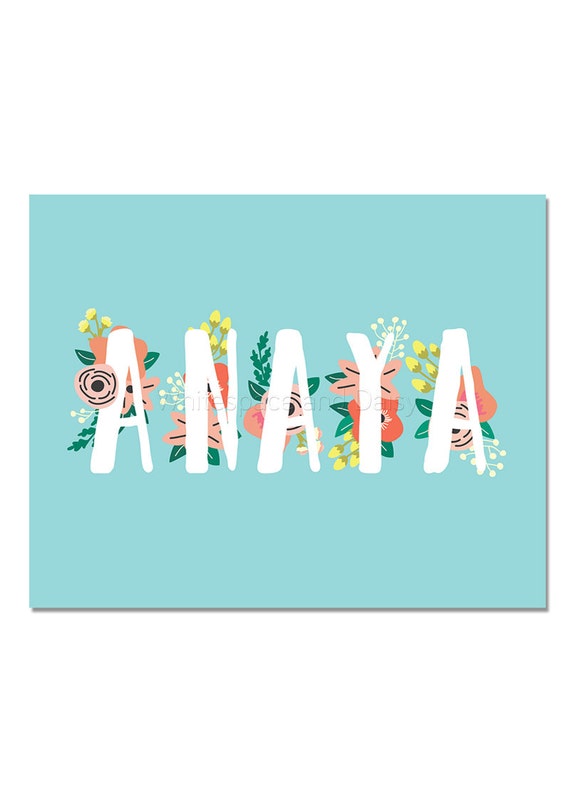 Anaya Personalized Name Sign Baby Name Wall Art Baby Name Sign