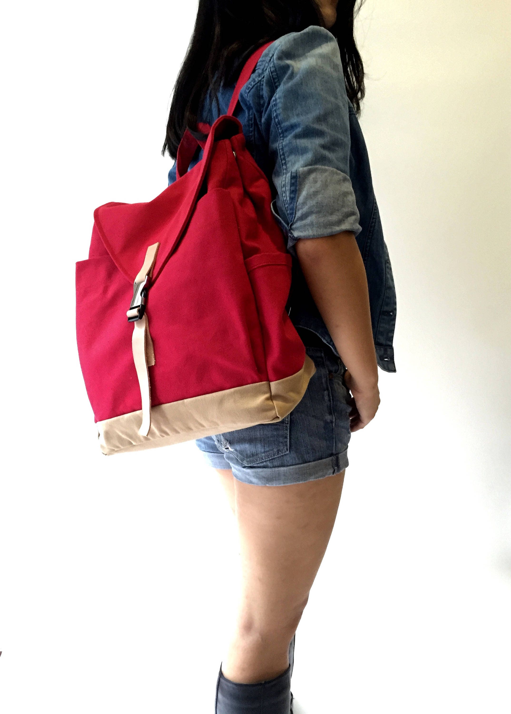 red diaper backpack