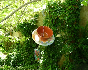 Bowl and Plate Bird Feeder, Flowers