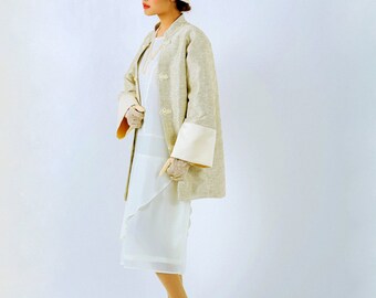 Oriental inspired 1920s jacket in cream, Miss Fisher jacket, flapper jacket, Great Gatsby jacket, Downton Abbey jacket, art deco jacket