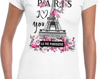 Paris.. I Love You.. DTG Printed Ladies Junior Fit T-Shirt..!