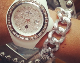 SILVER Chain Bracelet -Chunky Large Chain Link Bracelet - Chain bracelet