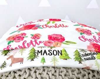Lovey Size Personalized Blanket, Baby Blanket, Name Blanket, Custom Baby Security Blanket