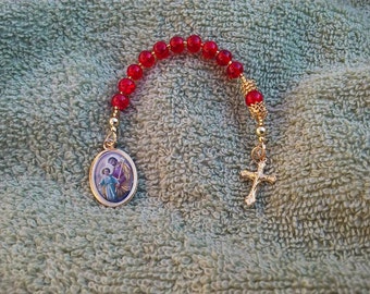 Red Beaded St. Joseph Chaplet