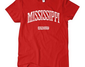 Women's Mississippi Represent T-shirt - S M L XL 2x - Ladies' Mississippi Tee, Mississippi Gift, Jackson Shirt, Gulfport Shirt, Southaven