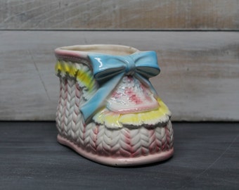 Vintage Relpo Ceramic Nursery Planter, Nursery Decoration, Bootie