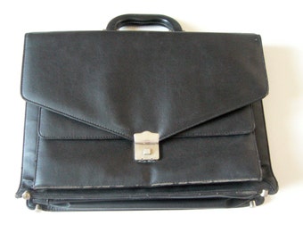 Suitcase for men/briefcase black/Faux leather suitcase multipocket