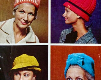 Vintage Hat Knitting Pattern - Patons 9434