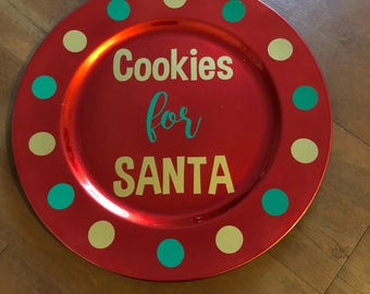 Cookies for Santa plate READY TO SHIP