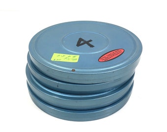 Vintage Metal Film Reel Tins by Kmart, 6" Movie Reel Canister Set, Have Others Available