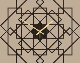 Wall Clock - Wood Wall Clock Square, Big Clock, Square Wooden Clock, Simple Modern Wall Clock, Silent Clock, Large Dark Oak Wall Clocks