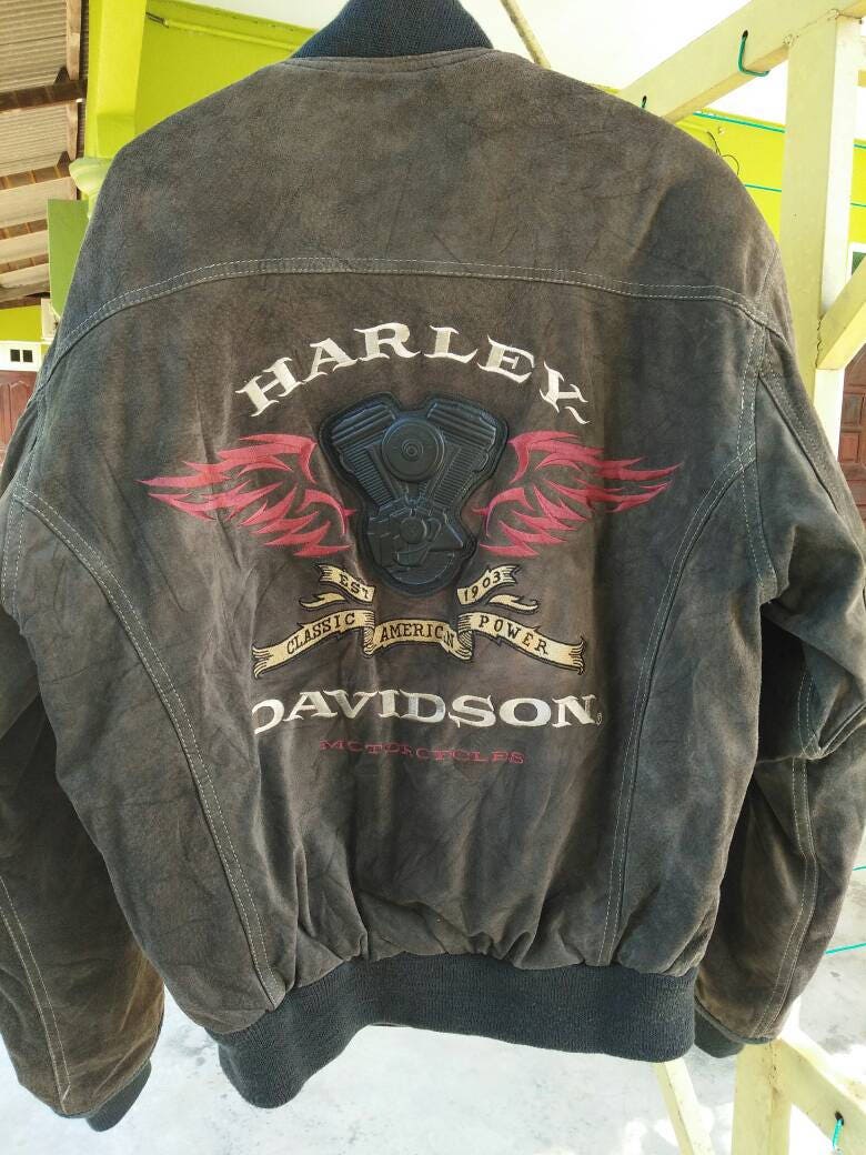 Rare Vintage Harley Davidson Big Logo Leather Jacket Description Item Details Brand Harley Davidson