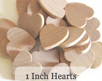 Unfinished Wooden Hearts - 1 inch - Pack of 100