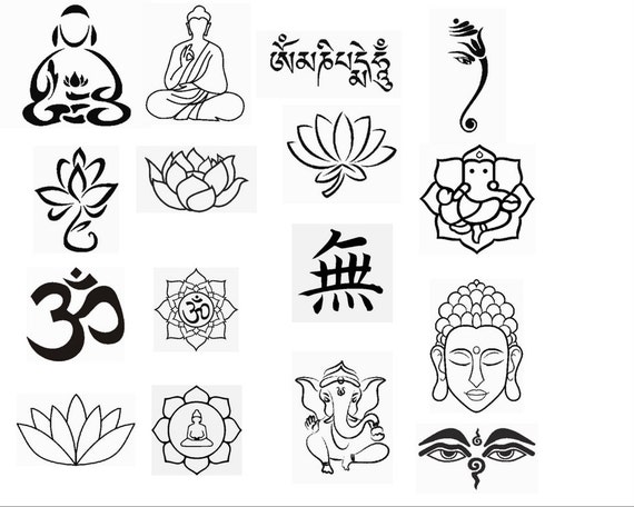 16 buddhist patterns for machine Embroidery applique buddhism