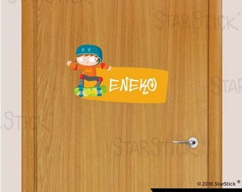 Customized sticker door name skate - Wall Decal Sticker