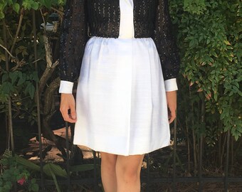 Sophisticated Sheer & Sequined Tuxedo Dress