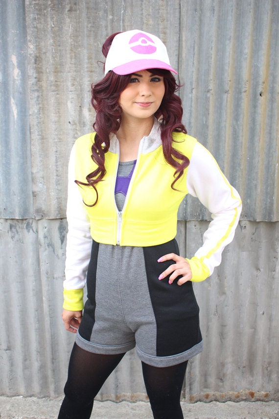 Pokemon GO Trainer Yellow Cosplay Costume Hoodie Cropped