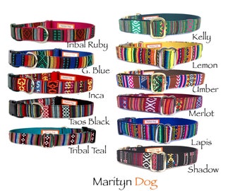 Dog collar with black plain plastic buckle Boy dog Girl dog Small dog Large dog Tribal Boho Navajo Mexican Southwestern Bohemian Adjustable