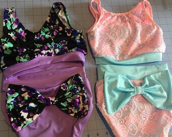 Dancewear. Dance set. Bow brief 2 piece.